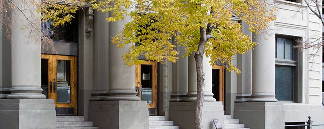 trees and building exterior